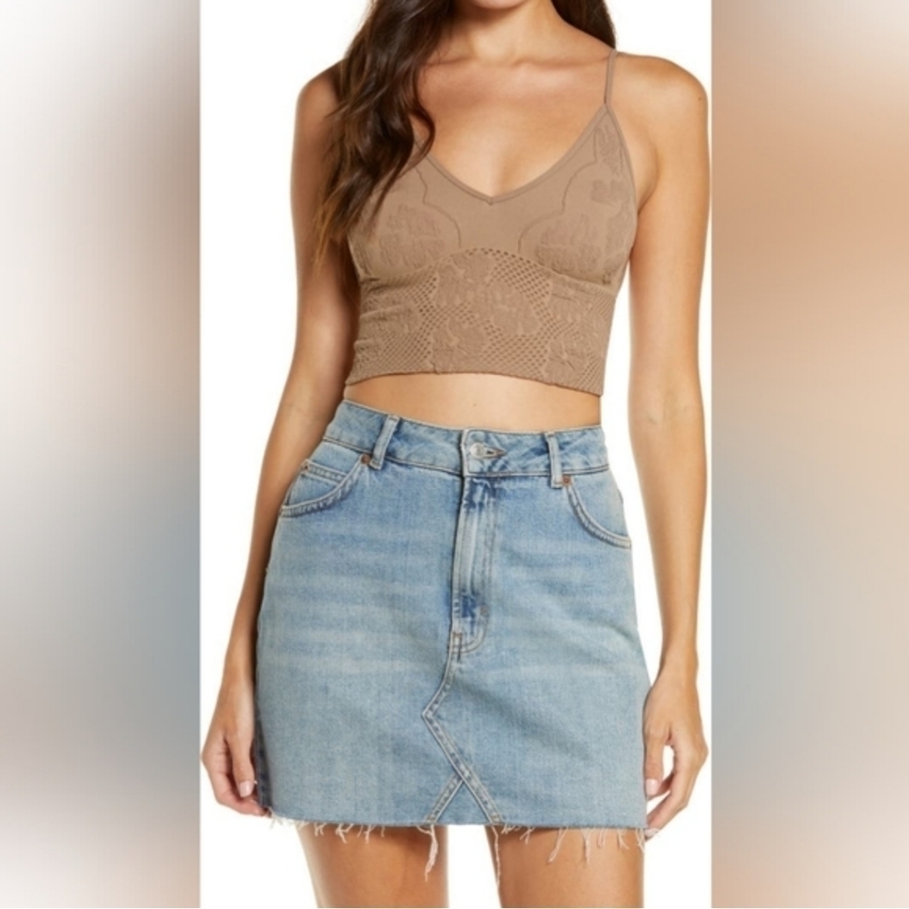 NWT Free People Candy Seamless Bralette in sand color M/L